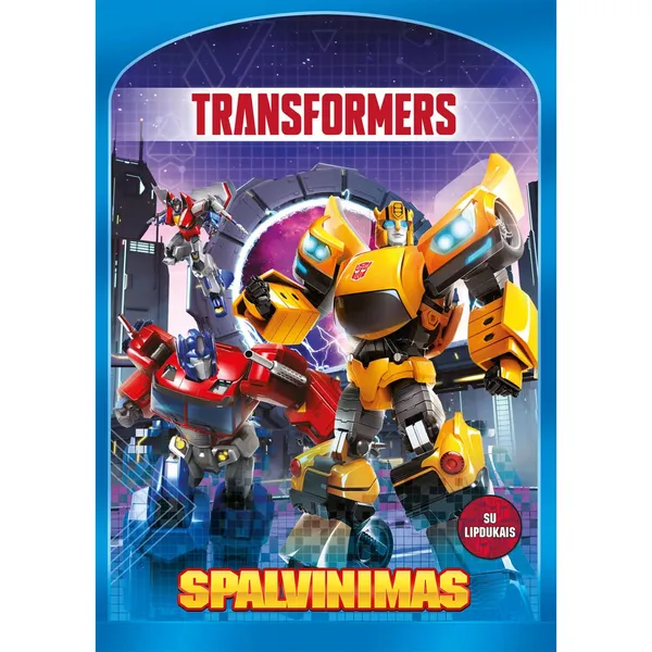 Knyga TRANSFORMERS. SPALVINIMAS SU LIPDUKAIS, 3-6 m.