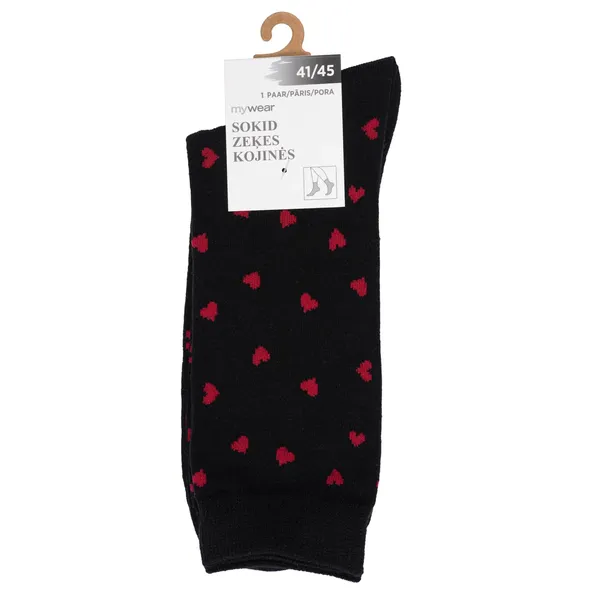 Kojinės MYWEAR, juodos su širdelėmis, 41 / 45, SS26