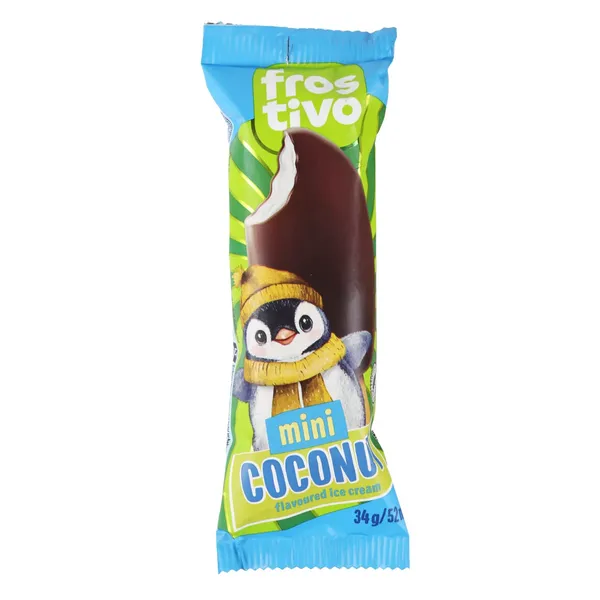 Kokosų skonio valgomieji ledai su kakaviniu glaistu FROSTIVO, 52 ml / 34 g
