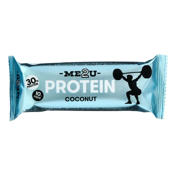 Kokosų skonio baltyminis batonėlis ME2U su saldikliais, 60 g