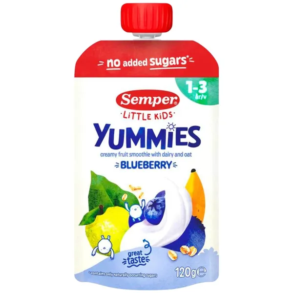 Kokteilis su mėlynėmis SEMPER YUMMIES, nuo 12 mėnesių, 120 g