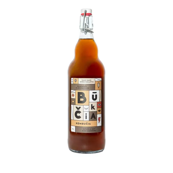 Fermentuotas arbatos gėrimas su muskatu ir ąžuolo žieve BŪKČIA, 1 l
