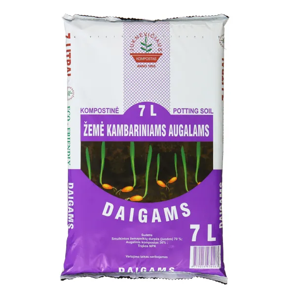 Komposto ir durpių mišinys daigams JUKNEVIČIAUS KOMPOSTAS, 7 l