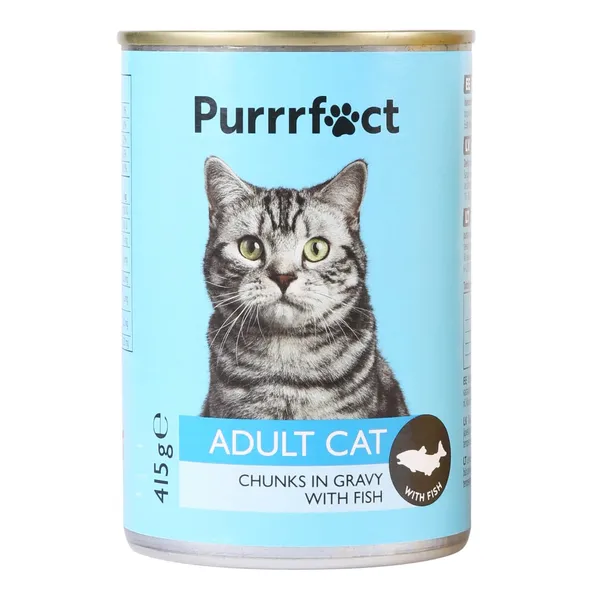 Konservuotas ėdalas katėms su žuvimi PURRRFECT, 415 g