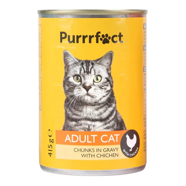 Konservuotas ėdalas katėms su vištiena PURRRFECT, 415 g