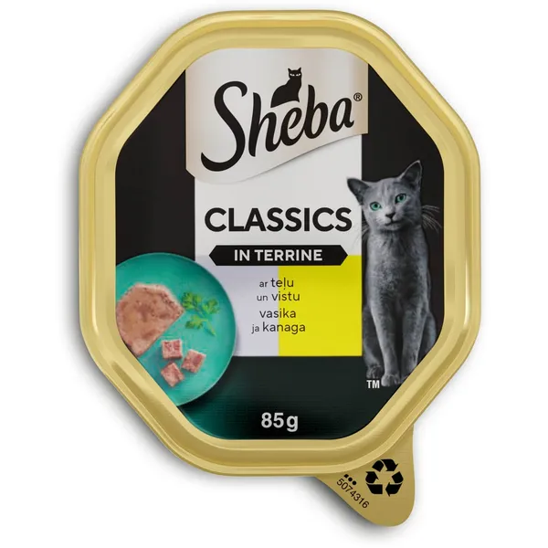Konservai katėms su veršiena ir vištiena SHEBA, 85 g