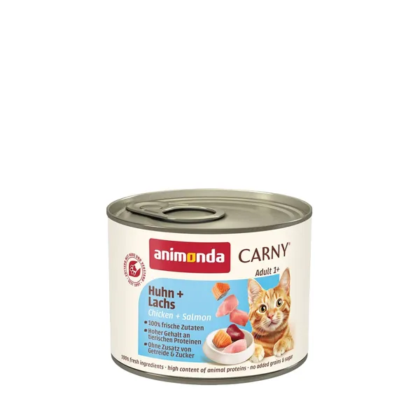 Konservuotas kačių ėdalas ANIMONDA CARNY su vištiena ir lašiša, 200 g