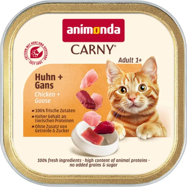 Konservuotas kačių ėdalas ANIMONDA CARNY su vištiena ir žąsimi, 85 g