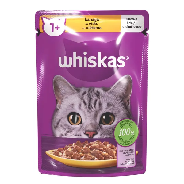 Konservuotas kačių ėdalas su vištiena WHISKAS, 100 g