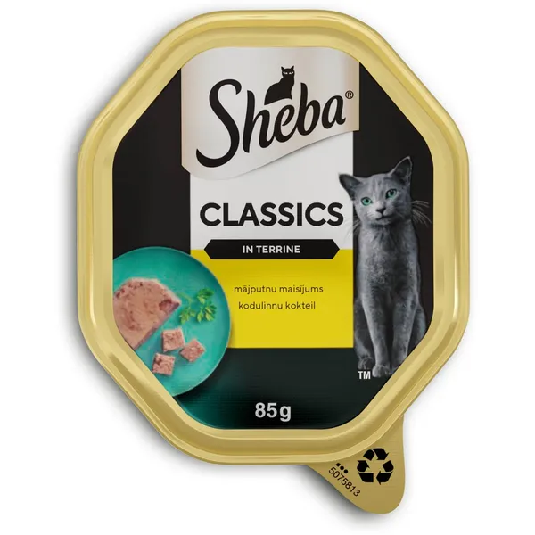 Konservuotas kačių ėdalo indelis su vištiena SHEBA, 85 g