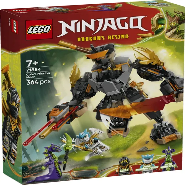 LEGO konstruktorius Cole misijos robotas ir drakono pavidalo Zane 71854