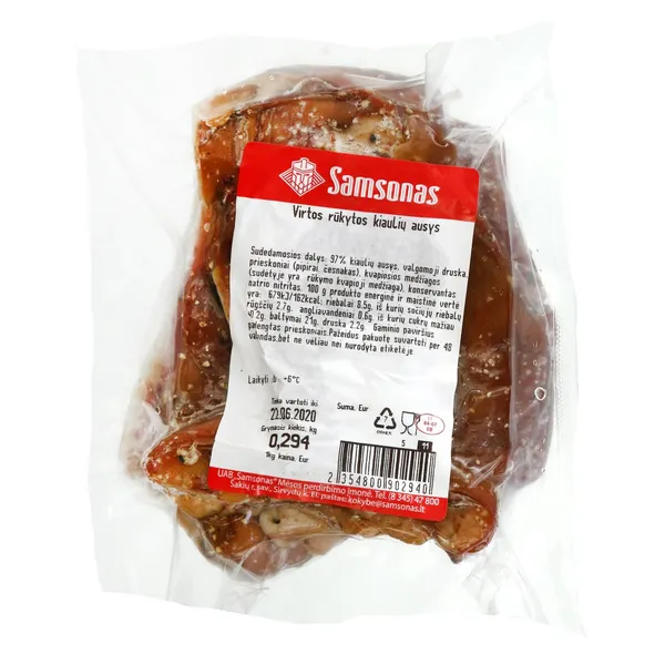 Karštai rūkytos KLEBONIŠKOS traškios kiaulių ausys, 1 kg