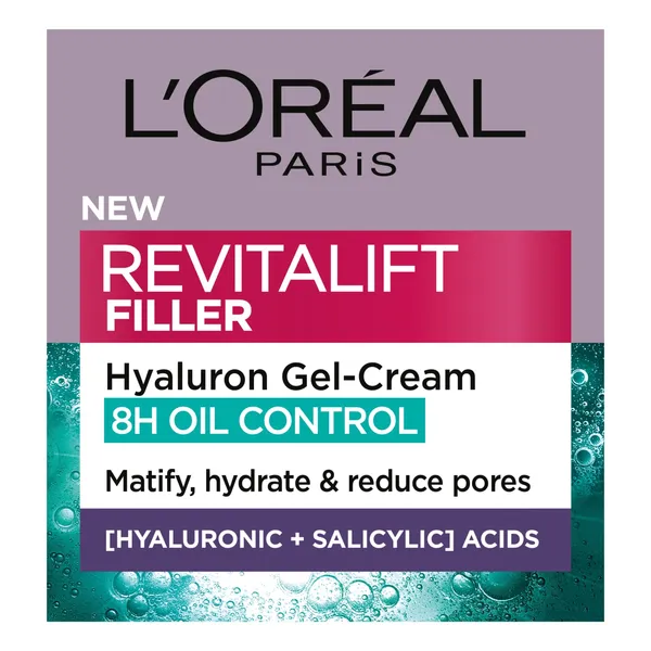 Kremas riebiai odai LOREAL PARIS REVITALIFT FILLER 8H OIL CONTROL, 50 ml