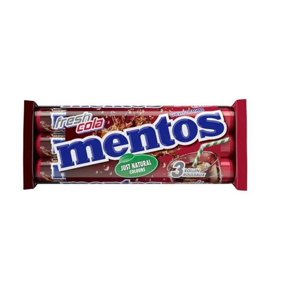 Kramtomieji saldainiai MENTOS COLA, 3 vnt., 114 g