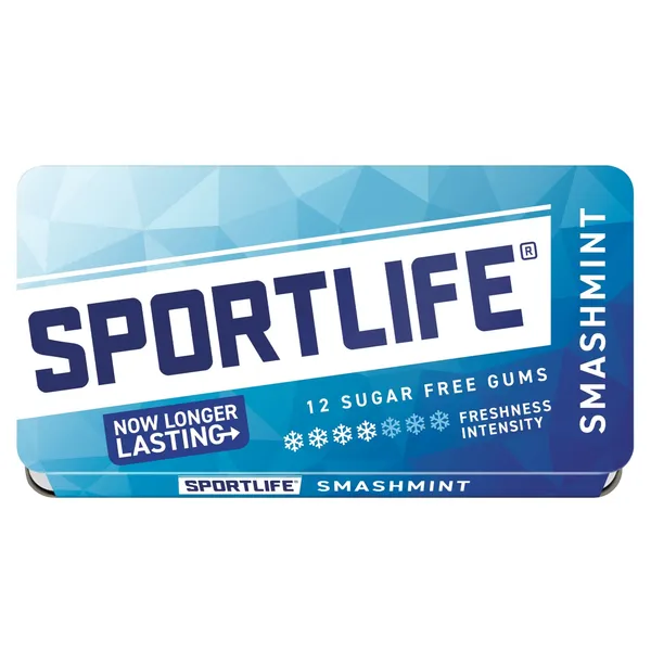 Kramtomoji guma SPORTSLIFE SMASHMINT su saldikliu, 18 g