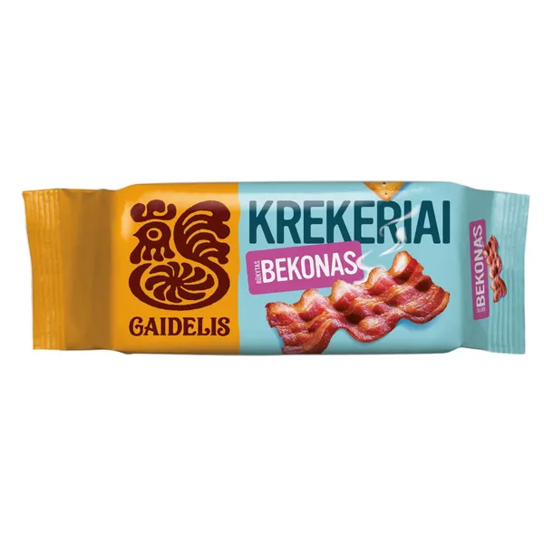 Krekeriai GAIDELIS RŪKYTAS BEKONAS, rūkyto bekono skonio, 72 g