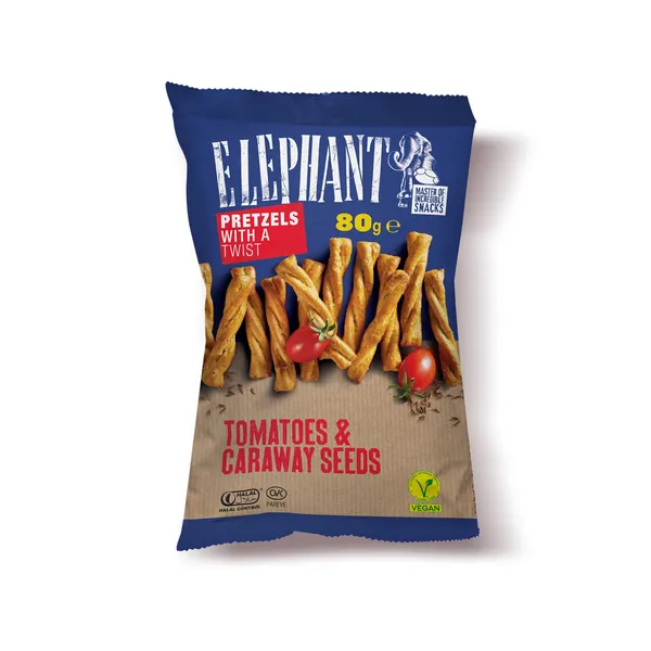 Krekeriai su pomidorais ir kmynais ELEPHANT, 80 g