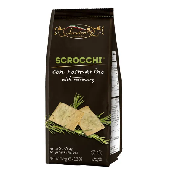 Krekeriai su rozmarinais SCROCCHI LAURIERI, 175 g