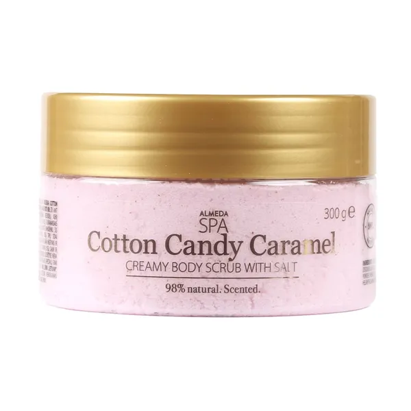 Kreminis kūno šveitiklis su druska ir sėklomis COTTON CANDY CARAMEL ALMEDA SPA, 300 g
