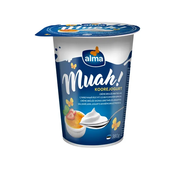 Grietinėlės jogurtas ALMA MUAH Creme Brulee, 6,5%, 380 g