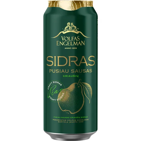 Kriaušių sidras VOLFAS ENGELAMN, 4,5 %, 0,5 l
