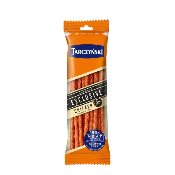 Karštai rūkytos Kabanos dešrelės TARCZYNSKI Exclusive, su pauštiena, II r., 105 g