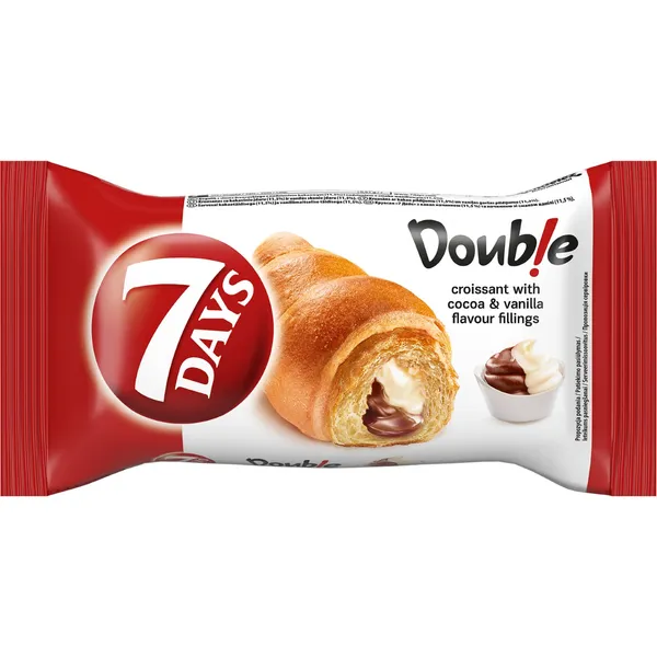 Raguolis 7DAYS DOUBLE su kakavos ir vanilės skonio įdarais, 60 g