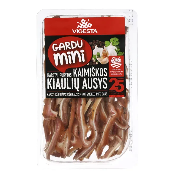 Karštai rūkytos KAIMIŠKOS kiaulių ausys VIGESTA, 170 g