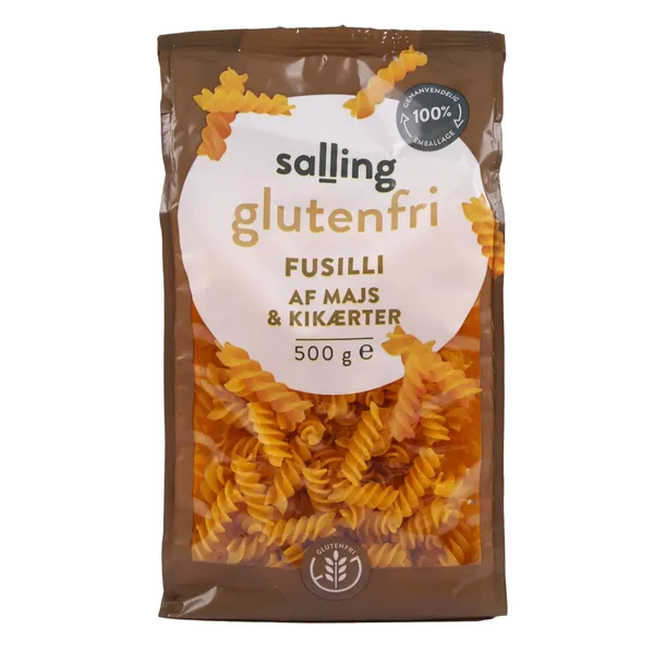 Kukurūzų ir avinžirnių makaronai SALLING GLUTENFRI FUSILLI be glitimo, 500 g