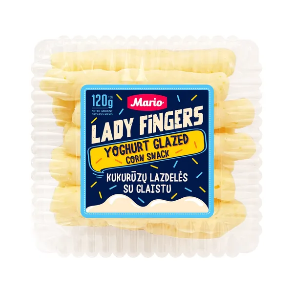 Kukurūzas našķis Pirkstiņi jogurta glaz. 120g