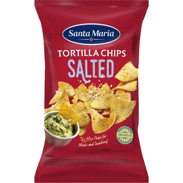 Kukurūzų traškučiai SANTA MARIA TEX MEX su druska, 185 g
