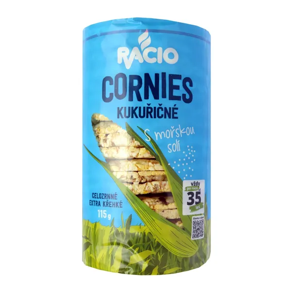 Kukurūzų trapučiai su jūros druska RACIO, 115 g