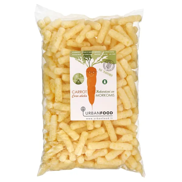 Kukurūzų lazdelės su morkomis URBANFOOD, 100 g