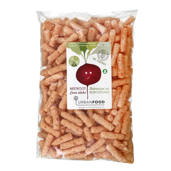 Kukurūzų lazdelės su burokėliais URBANFOOD, 100 g