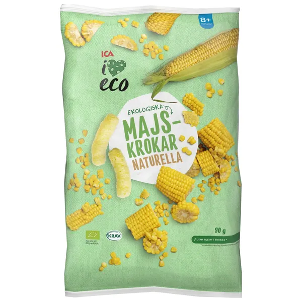 Kukurūzų užkandis I LOVE ECO, 8 + mėn., 90 g
