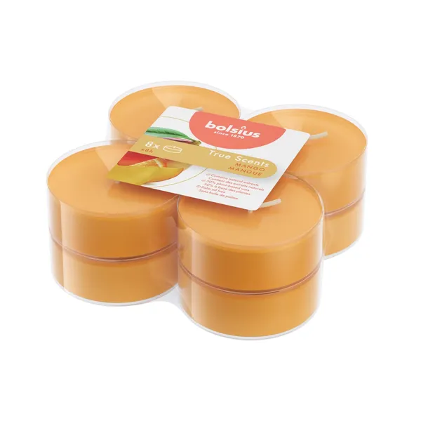 Kvapniosios žvakės BOLSIUS MANGO, 8 vnt., 8 h