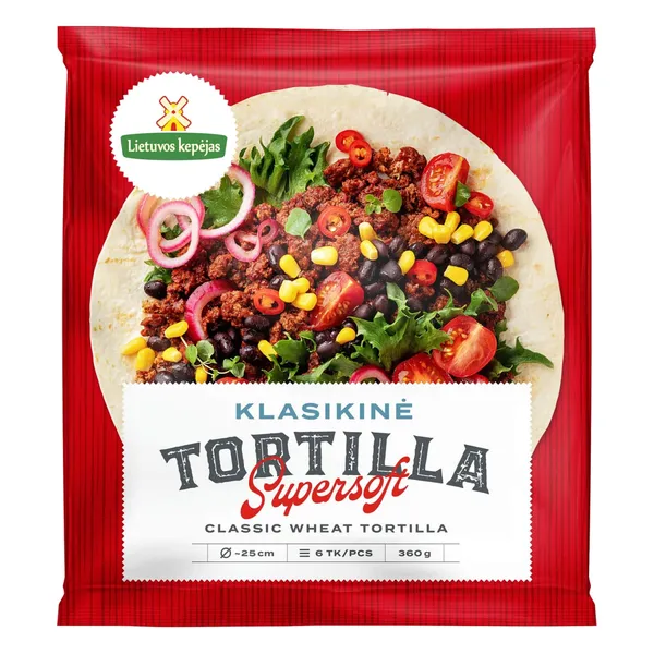 Kvietinės tortilijos LIETUVOS KEPĖJAS, 25 cm, 360 g