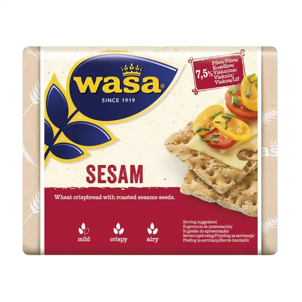 Kvietinės duonelės su sezamo sėklomis WASA, 200 g