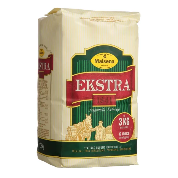 Kvietiniai EKSTRA miltai MALSENA, a. r., 405 D, 1.75 kg