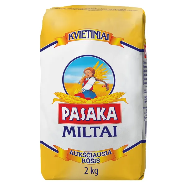 Kvietiniai miltai PASAKA, a. r., 2 kg