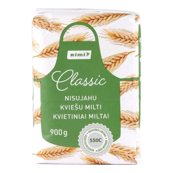Kvietiniai miltai RIMI, 550C, aukščiausia rūšis, 900 g