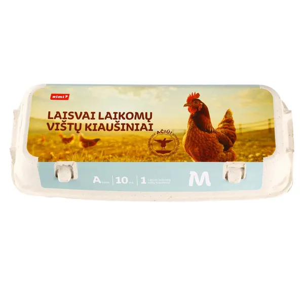 Laisvai laikomų vištų kiaušiniai RIMI, 10 vnt.