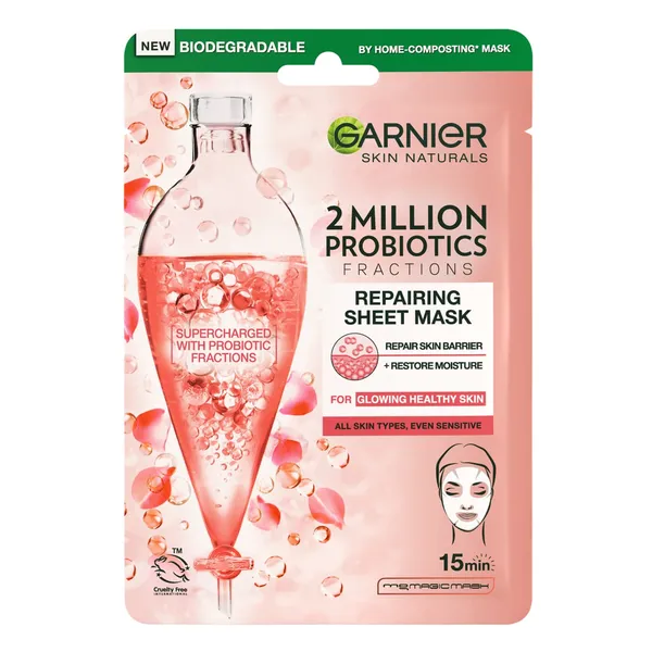 Lakštinė veido kaukė GARNIER Probiotic Fractions, 22 g