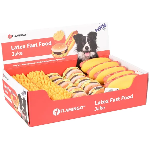 Lateksinis pypsintis žaislas šunims FLAMINGO FAST FOOD, 1 vnt.