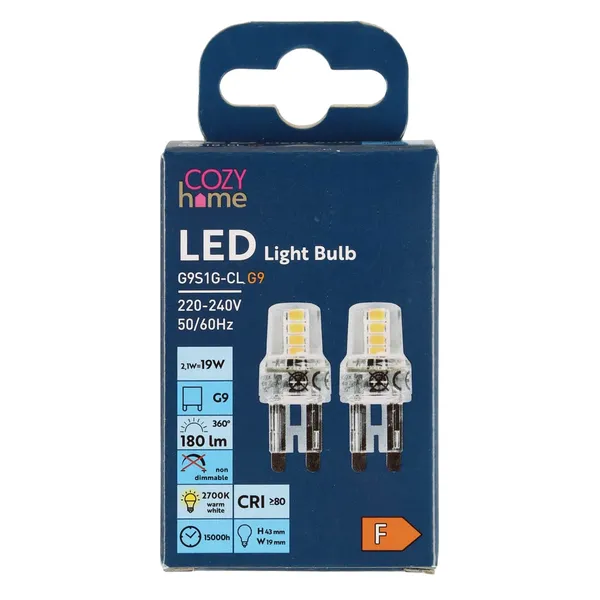 LED spuldze Cozy Home 2.1W G9 180lm 2gab