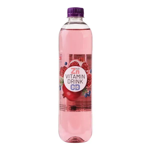 Lengvai gazuotas gėrimas RIMI POMEGRANATE - JUNIPER BERRIES, su vitaminais ir cinku, 0,568 l