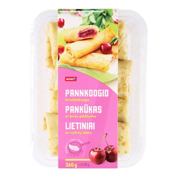 Pankūkas Rimi ar ķiršu pildījumu 4x90g, 360g