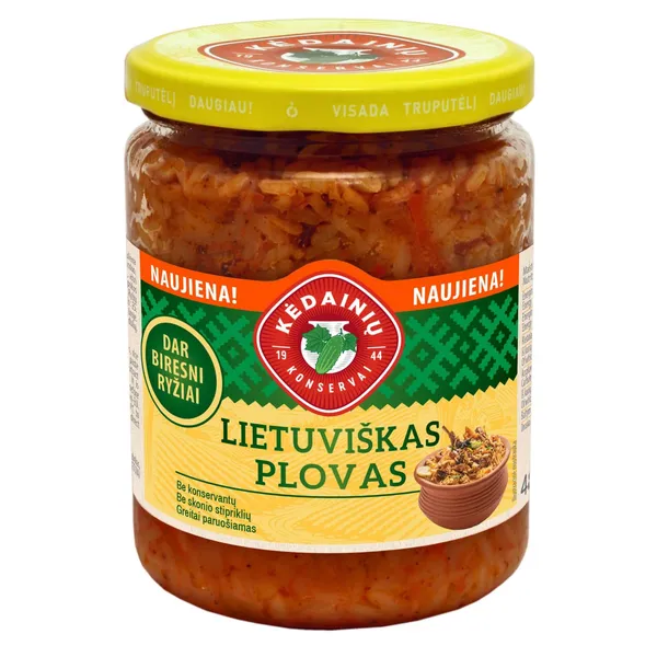 Lietuviškas plovas KĖDAINIŲ KONSERVŲ FABRIKAS, 0,5 l, 480 g