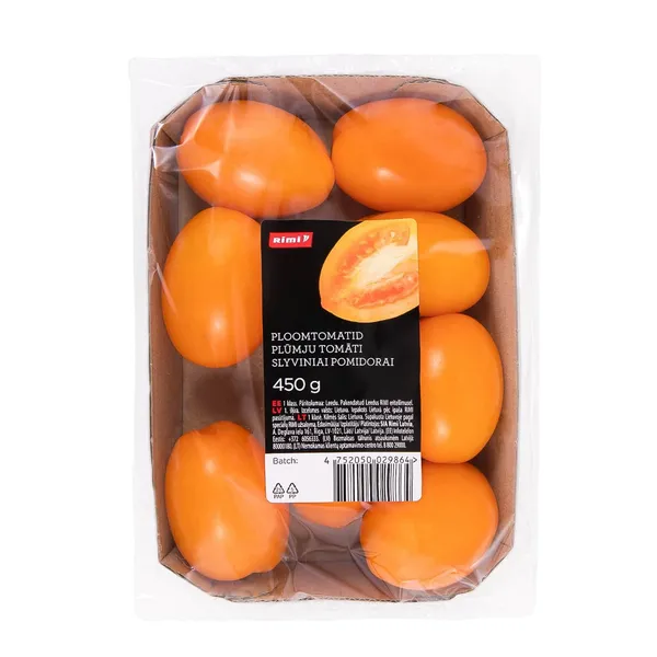 Lietuviški geltonieji slyviniai pomidorai RIMI,kl.1, 450g