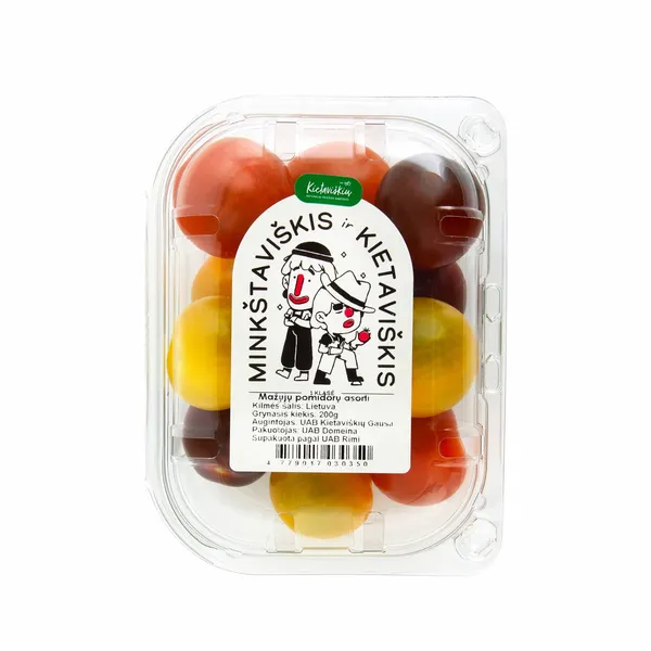 Lietuviškų mažųjų pomidorų asorti, 1kl., 200 g